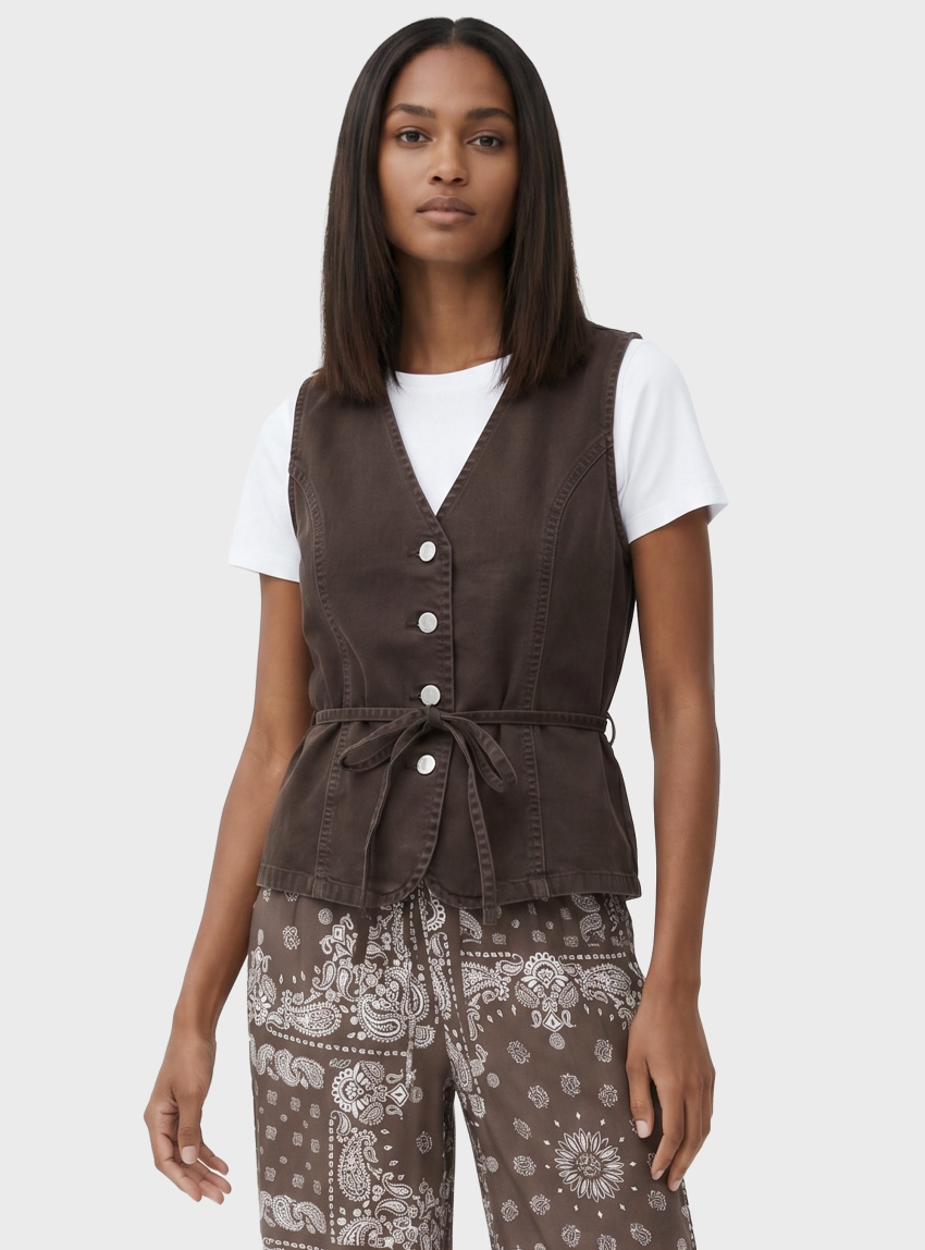 Only Silla Belt Waistcoat - Brown