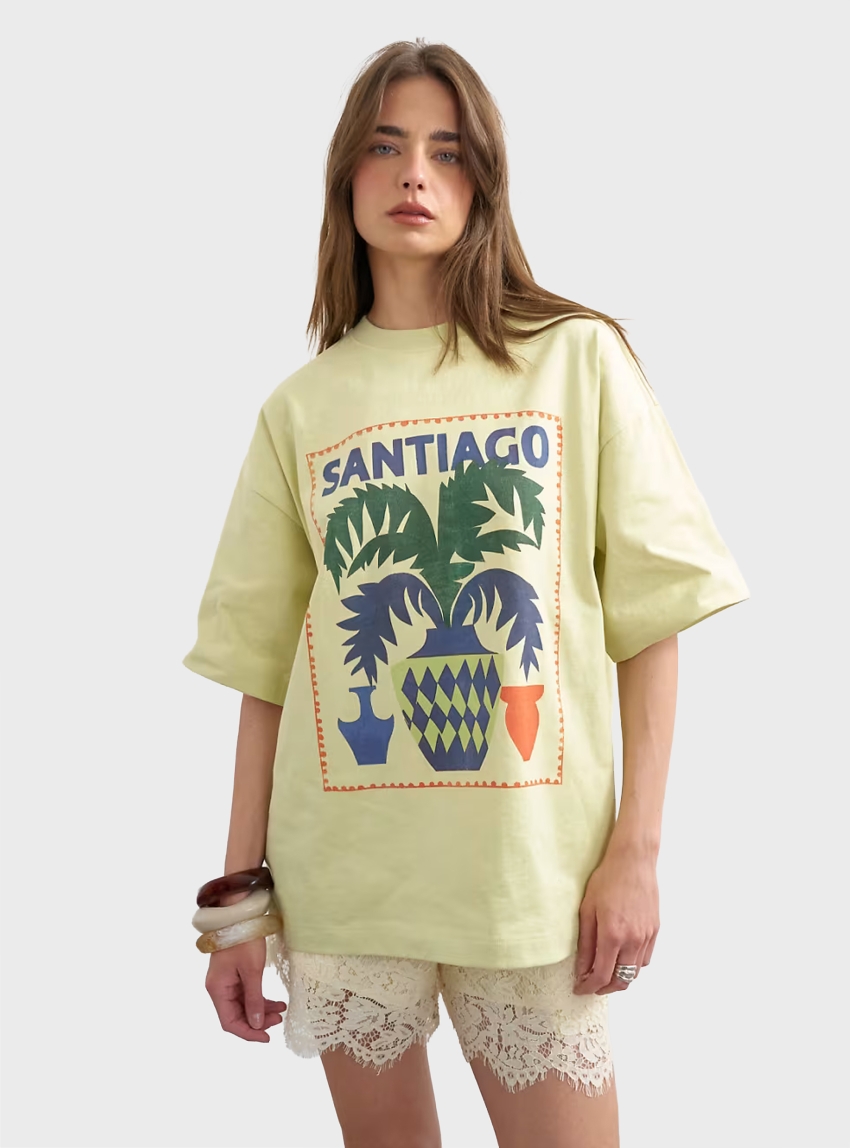 Topshop Lava Santiago Oversized T-Shirt - Lime