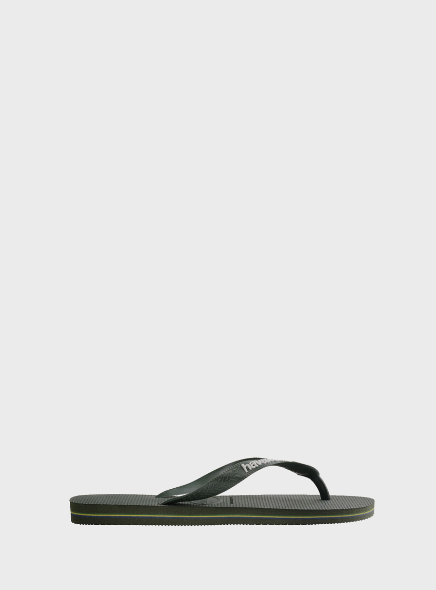 Havaianas  Brasil Logo Flip Flops - Olive