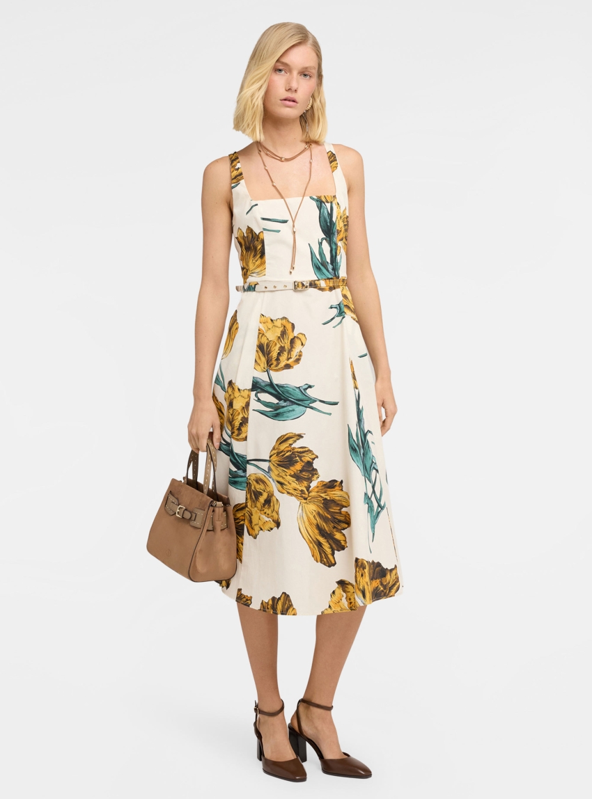 Motivi A-line poplin dress with print - Floral