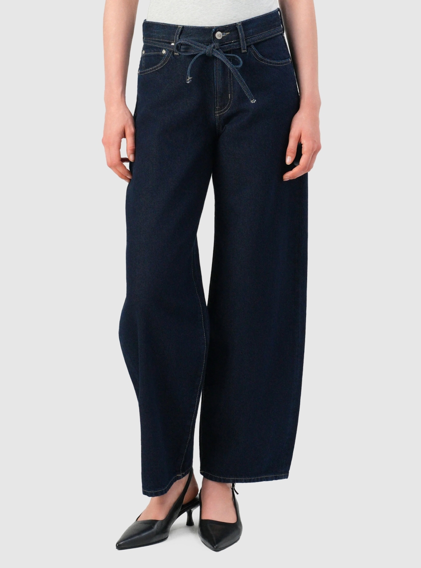 Only Gianna Mid Waist Straight Dot630 Jeans - Unwashed Denim