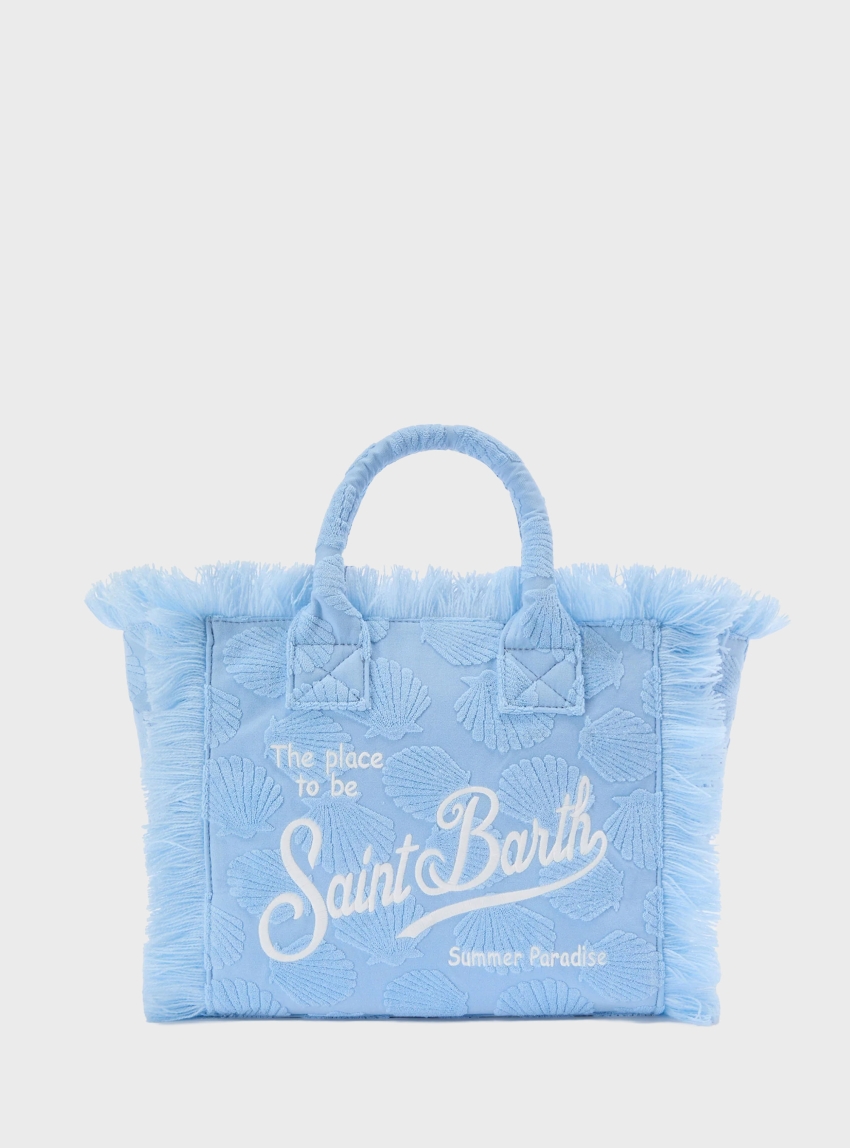 MC2 Saint Barth Terry Effect Colette Bag With Raised Shell Detail - Light Blue