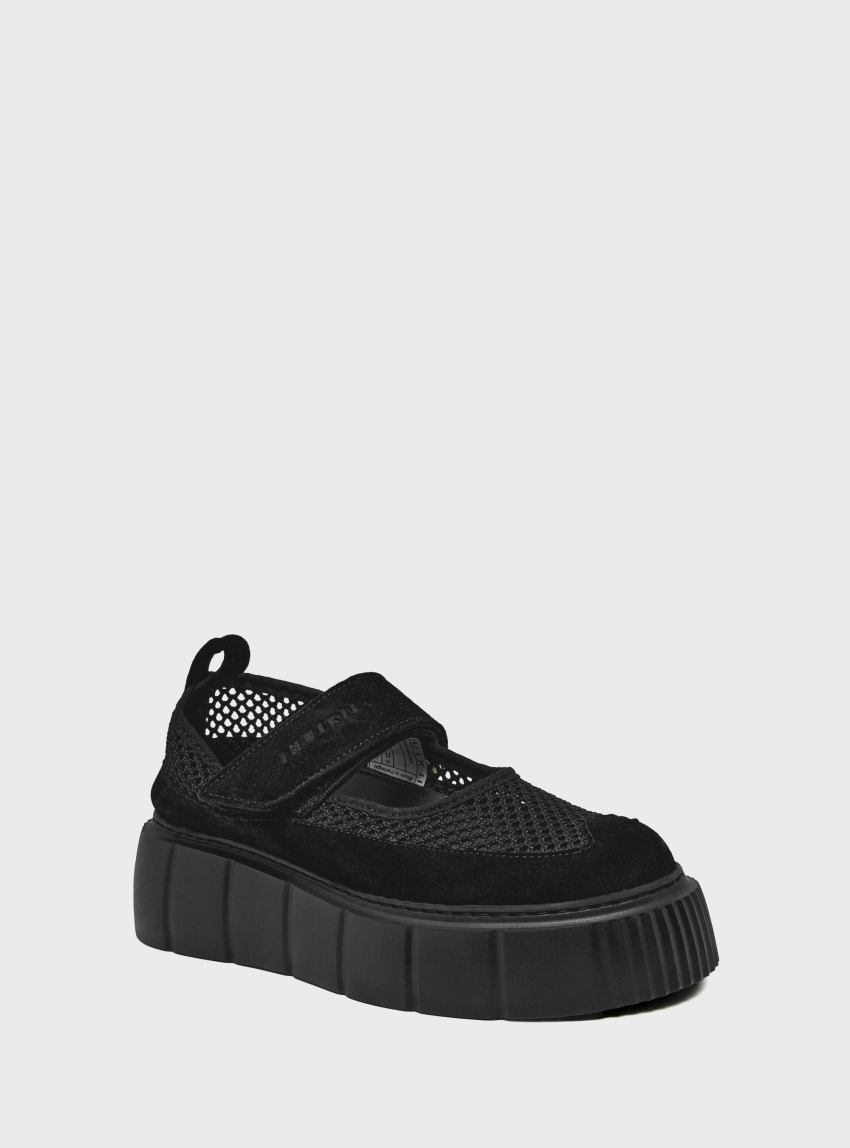 Inuikii Matilda M.J. Net Platfom Mary Jane Shoes - Black