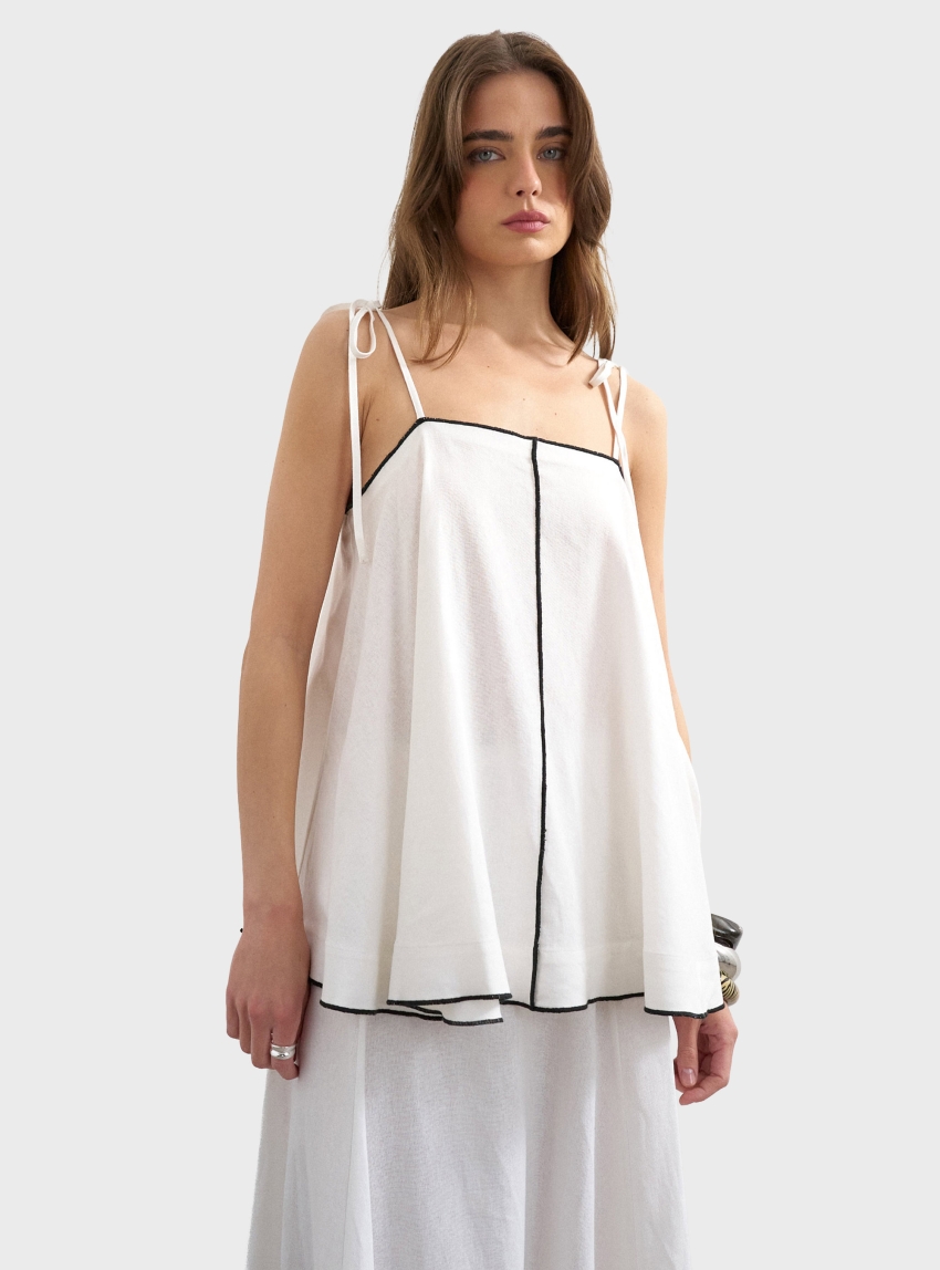 Topshop Caro Cami Top - White