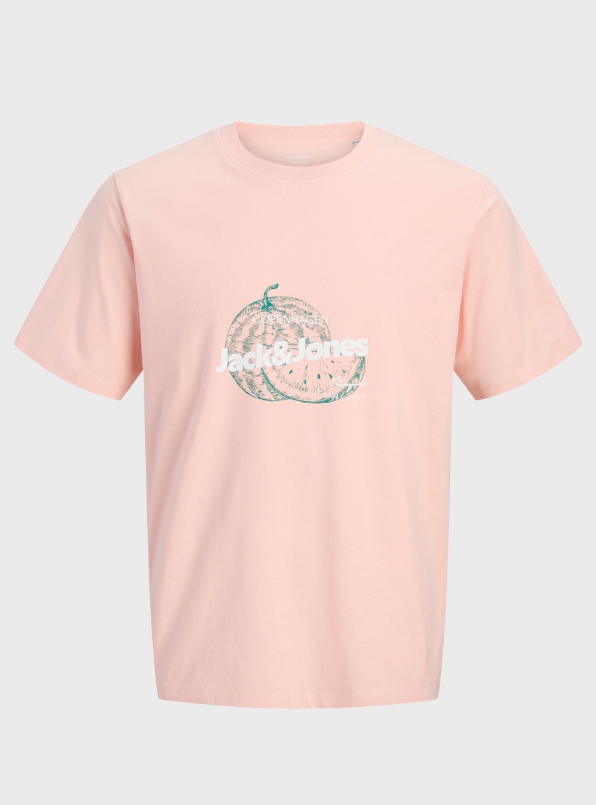 Jack & Jones Riviera Crew Neck Tee - Peach