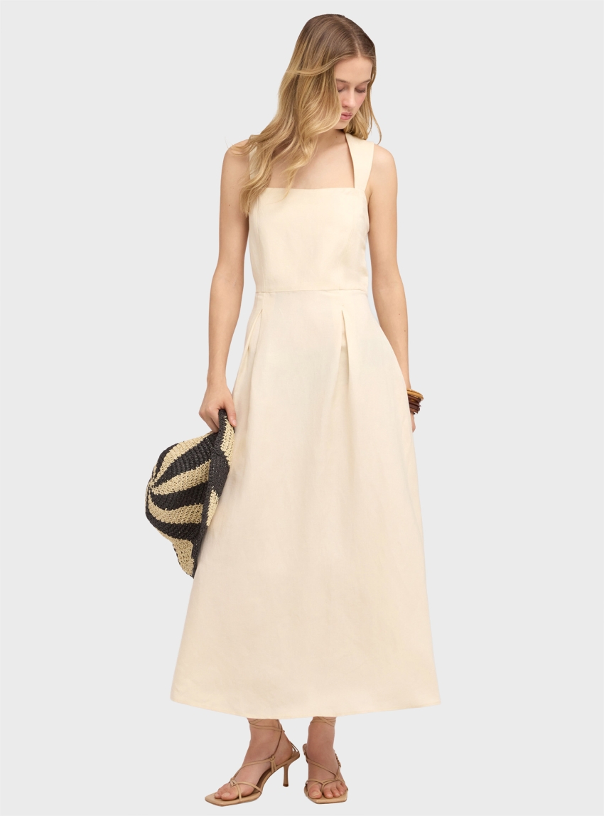 Motivi Midi Dress - Ecru