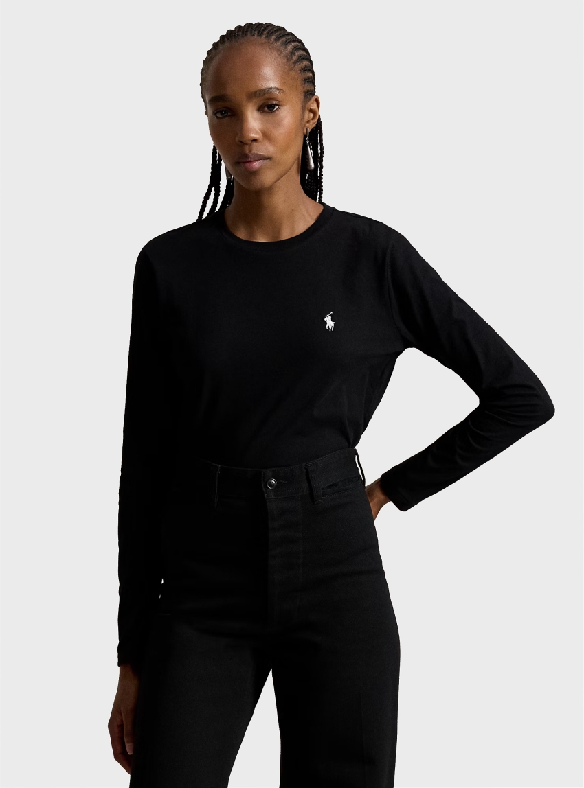 Polo Ralph Lauren Classic Fit Jersey Long-Sleeve Tee - Black