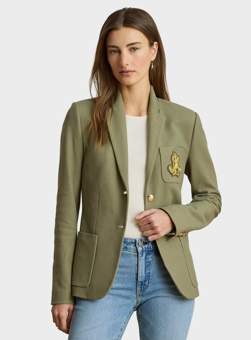 LAUREN Ralph Lauren Bullion Jacquard Blazer - Light Olive