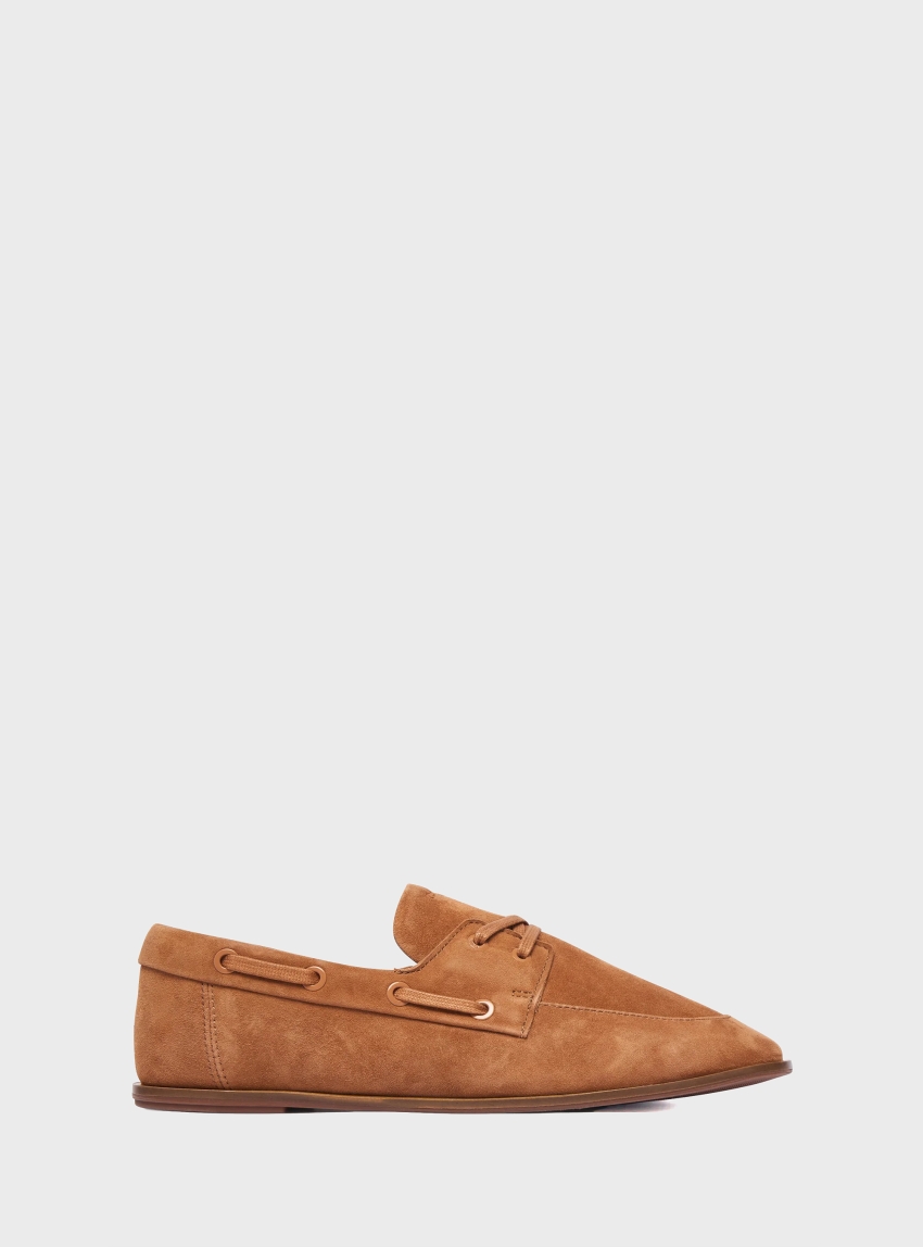 Calvin Klein Suede Boat Shoes - Rust