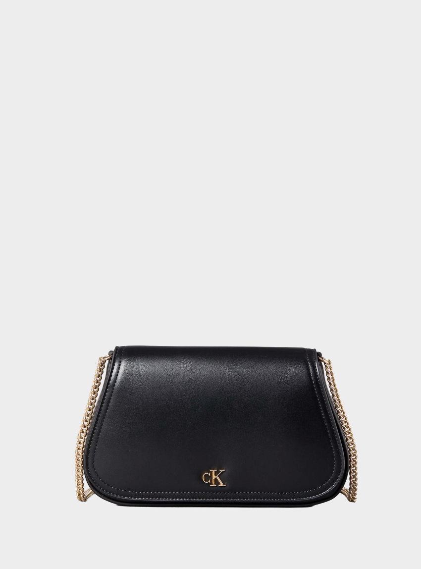 Calvin Klein Curved Wallet with Chain Strap - Black