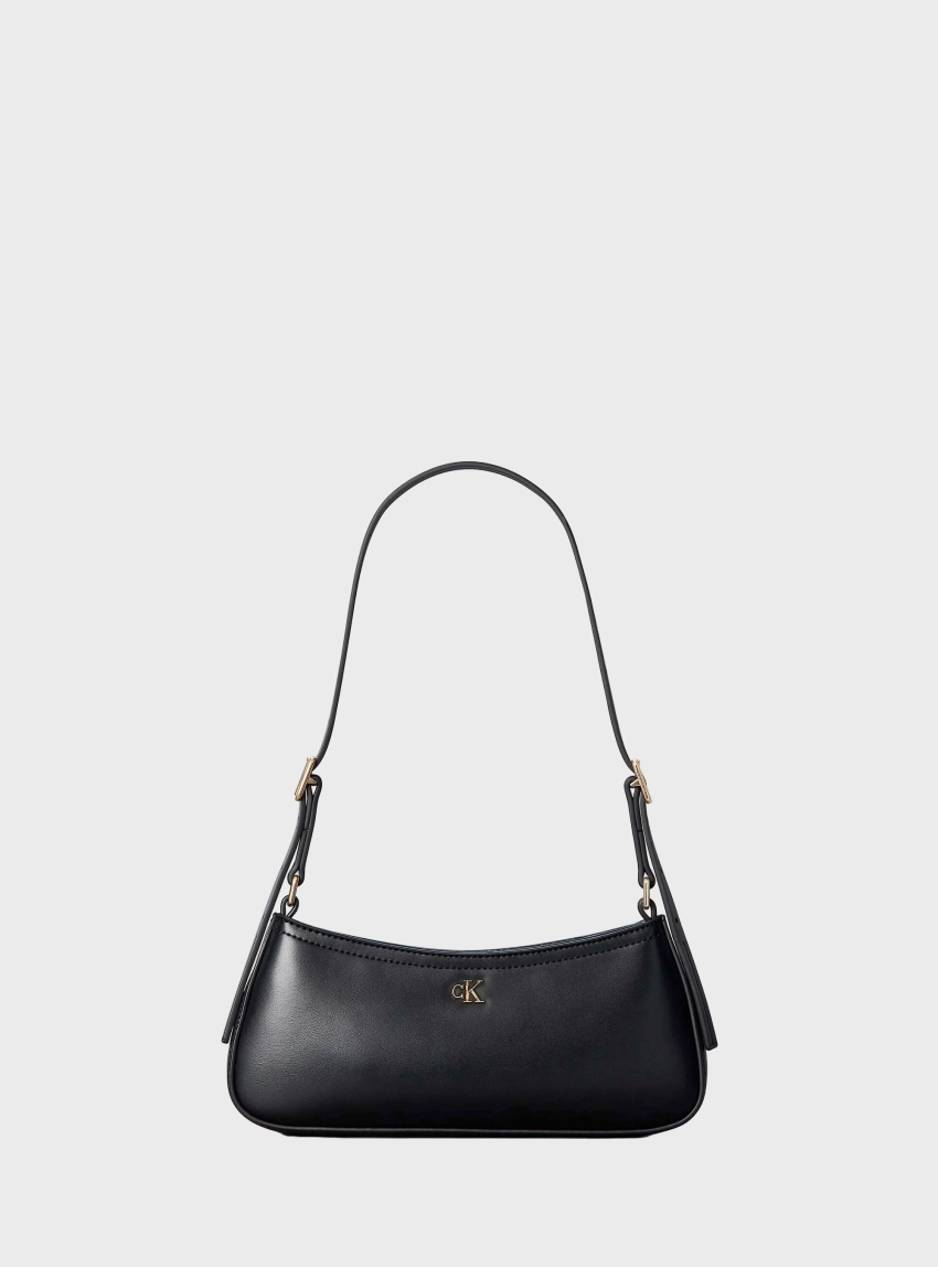 Calvin Klein Small Monogram Logo Shoulder Bag - Black