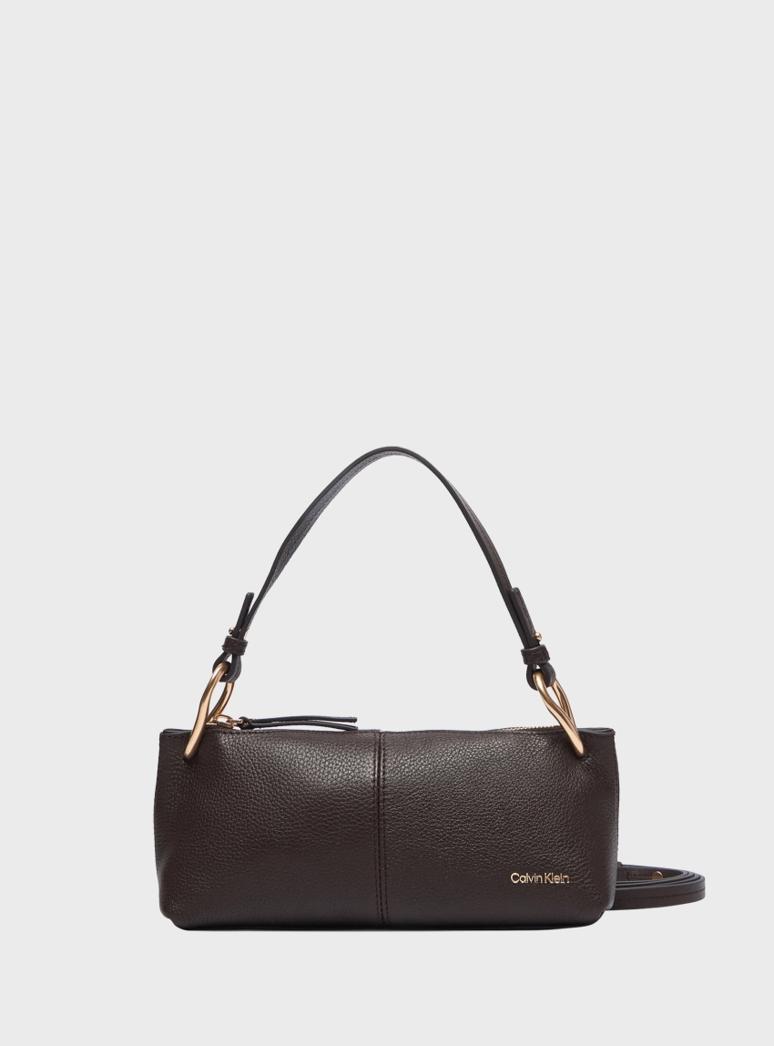 Calvin Klein Slouchy Leather Small Bag - Brown
