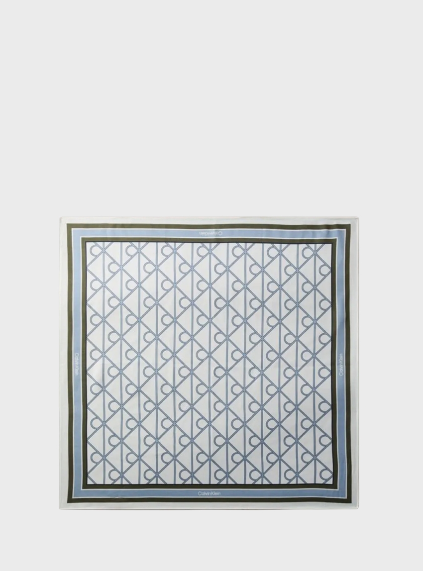Calvin Klein Square Emblem Logo Bandana Scarf - Blue
