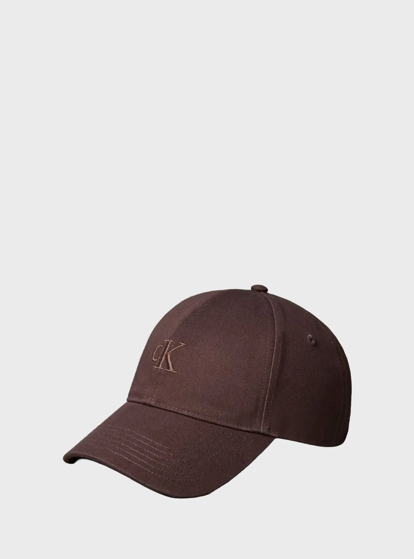 Calvin Klein Embroidered Monogram Baseball Cap - Brown