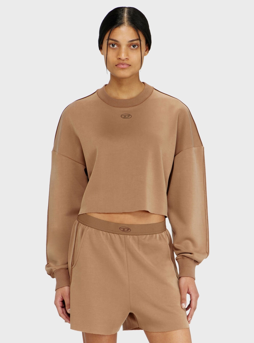 Diesel Blake-Utlt Crop Top In Light Stretch Scuba - Brown