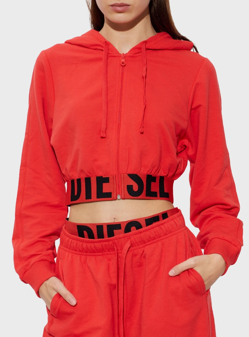Diesel Nika-D-Pop Cropped Hoodie - Red