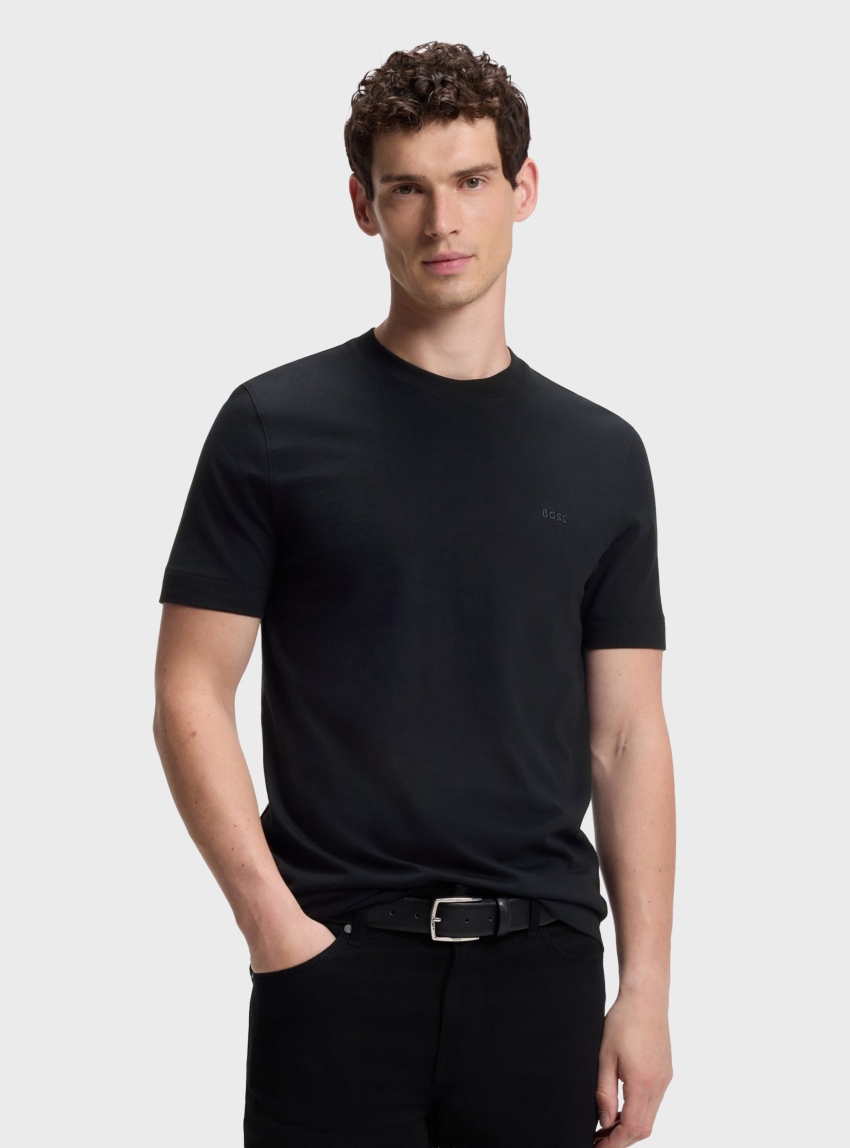 BOSS Cotton-Jersey T-Shirt With Logo Detail  Thompson 01 - Dark Blue