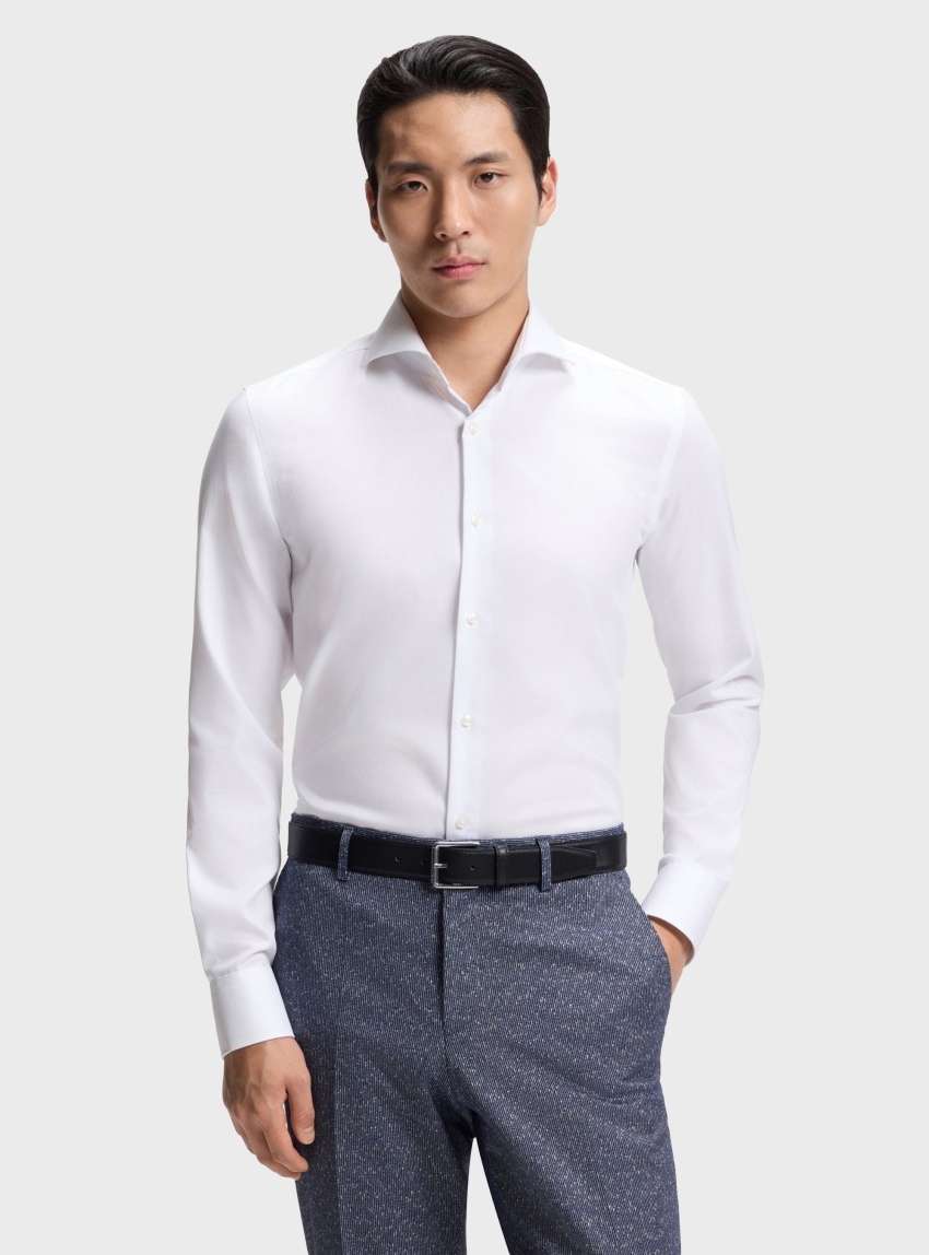 BOSS One Slim-Fit Shirt In Wrinkle-Resistant Oxford Cotton H-HANK-SP-B1-C1-263 - White