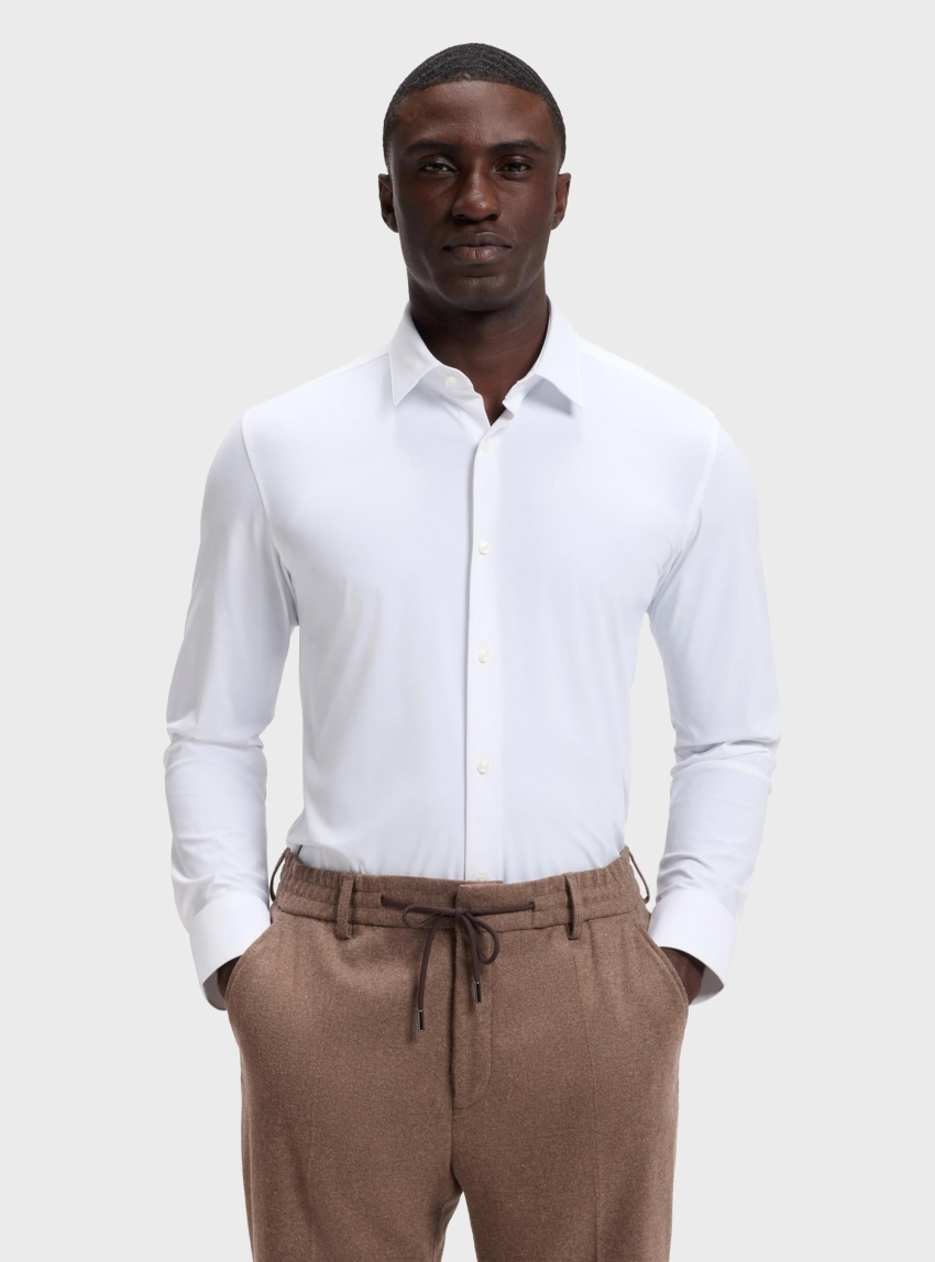 BOSS Slim-Fit Shirt In Performance-Stretch Jersey P-HANK-S-K-261 - White
