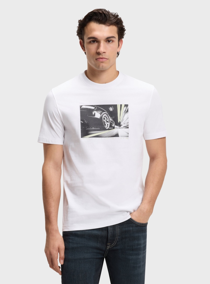 BOSS Regular-Fit T-Shirt In Lightweight Cotton Jersey  Te_Motors - White