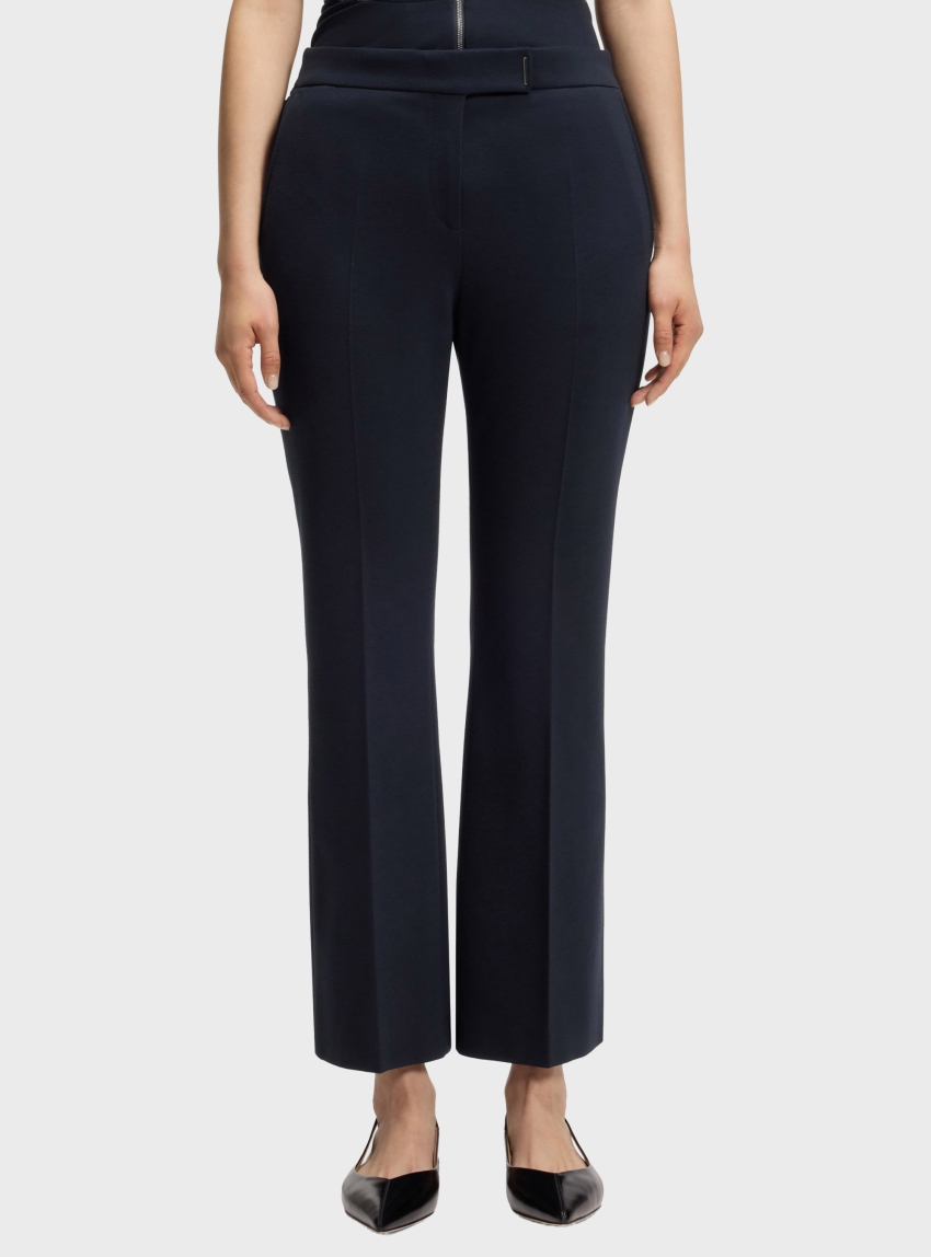 BOSS Flared-Fit Cropped Pants In Wrinkle-Resistant Stretch Fabric Talia-Crop1 - Dark Blue