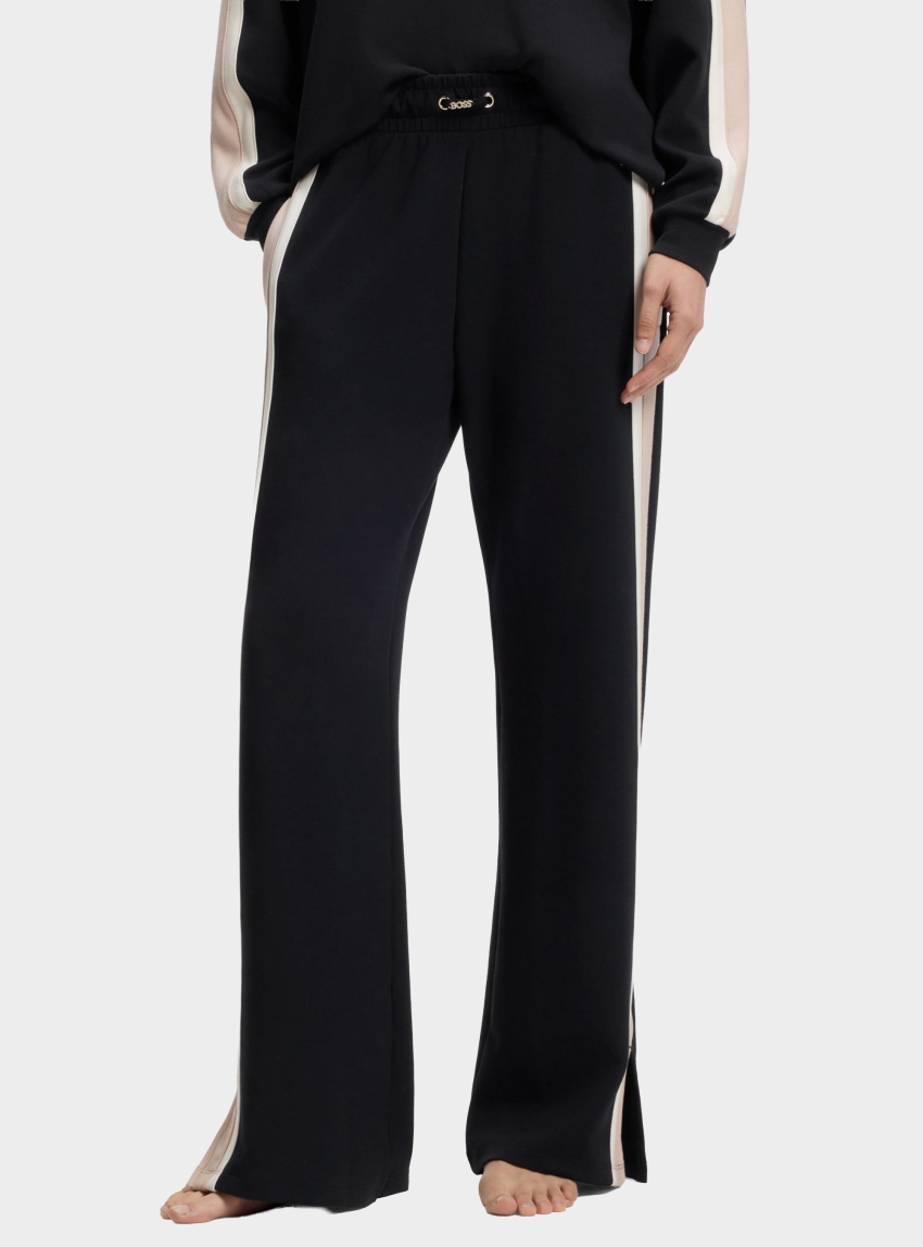 BOSS Tracksuit Bottoms With Contrast-Stripe Side Seams  TONE_Pants - Black