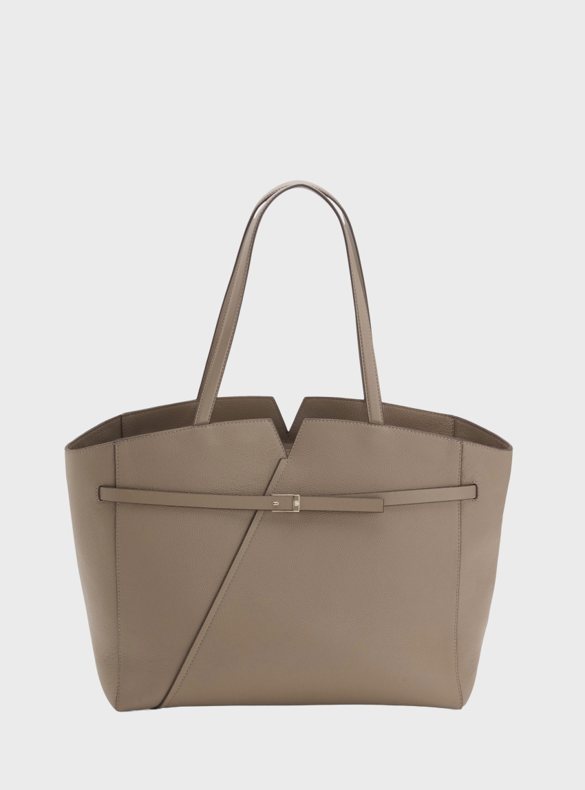 BOSS Revers Tote Bag In Suede With Braided Belt BOSS REVERS TOTE - Light Brown