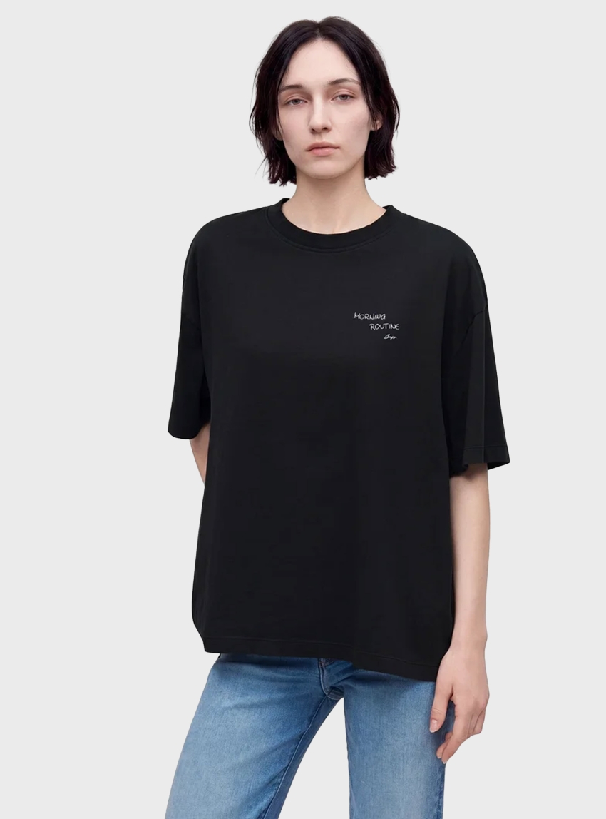 BOSS Cotton-Jersey T-Shirt With Slogan Artwork C_Eboys_3 - Black