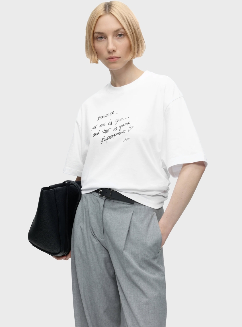 BOSS Cotton-Jersey T-Shirt With Slogan Artwork C_Eboys_3 - White