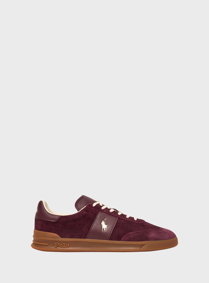Polo Ralph Lauren Heritage Aera Suede Trainers - Bordeaux