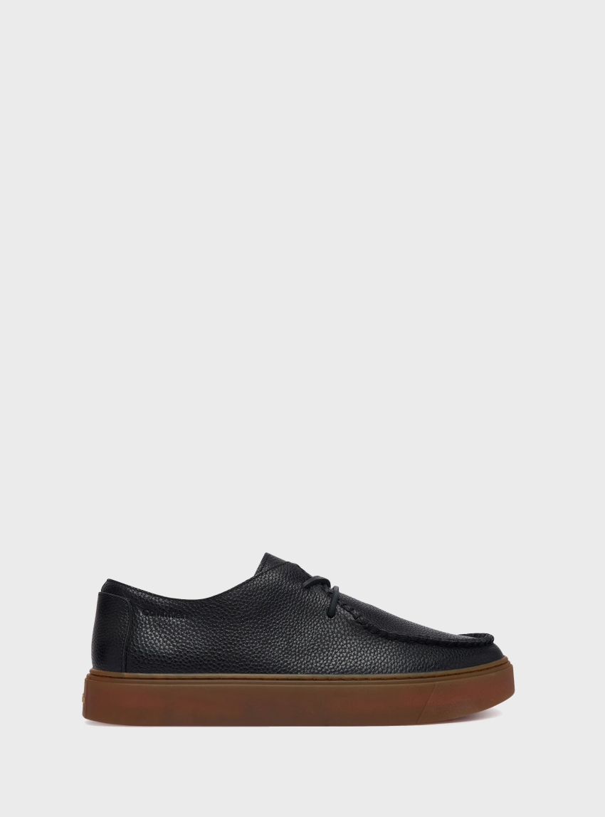 Calvin Klein Leather Hybrid Derby Shoes - Black