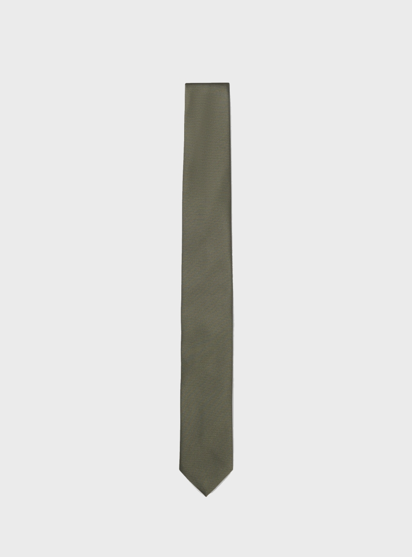 HUGO Silk-Blend Tie With Jacquard Weave Tie cm 6 - Olive 