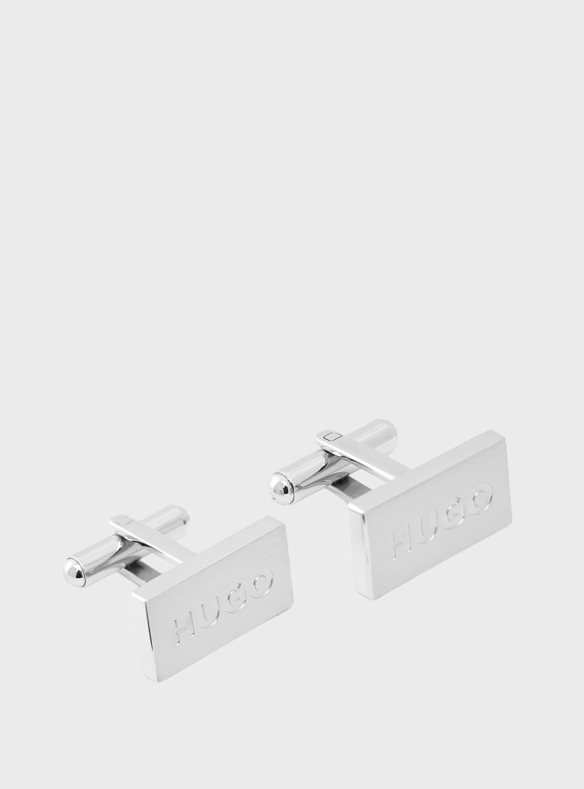HUGO Cufflinks With Engraved Logos  E-CLASSIC2-CUF - Grey