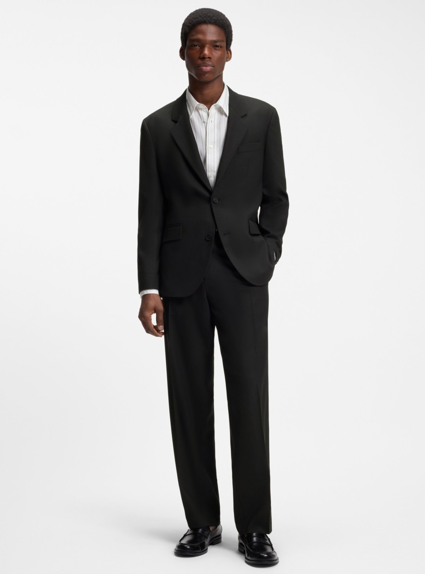 HUGO Two-Piece Modern-Fit Suit In Stretch Twill Karlo-Flips251X - Black