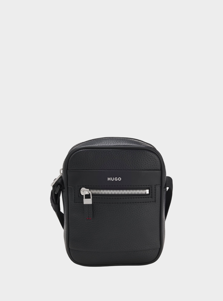HUGO Reporter Bag With Hardware Trims HUKE_NS Zip - Jet Black