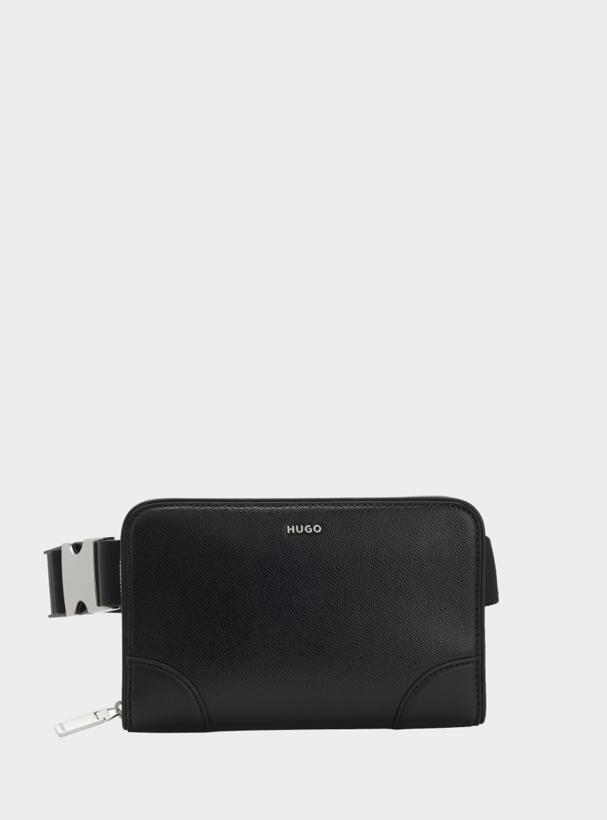 HUGO Crossbody Bag With Brushed Silver Hardware GO-BAG CROSSOVER - Black