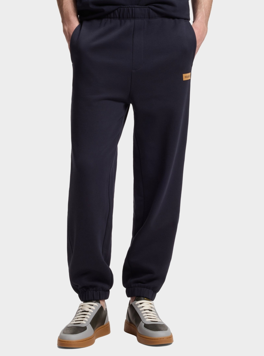 HUGO Cotton-Terry Tracksuit Bottoms With Logo Badge  Nevatro - Dark Blue