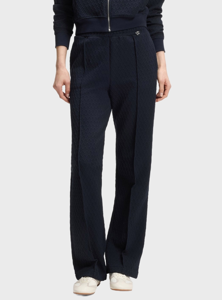 HUGO Straight-Fit Tracksuit Bottoms In Diamond Jacquard  Nadrid - Blue