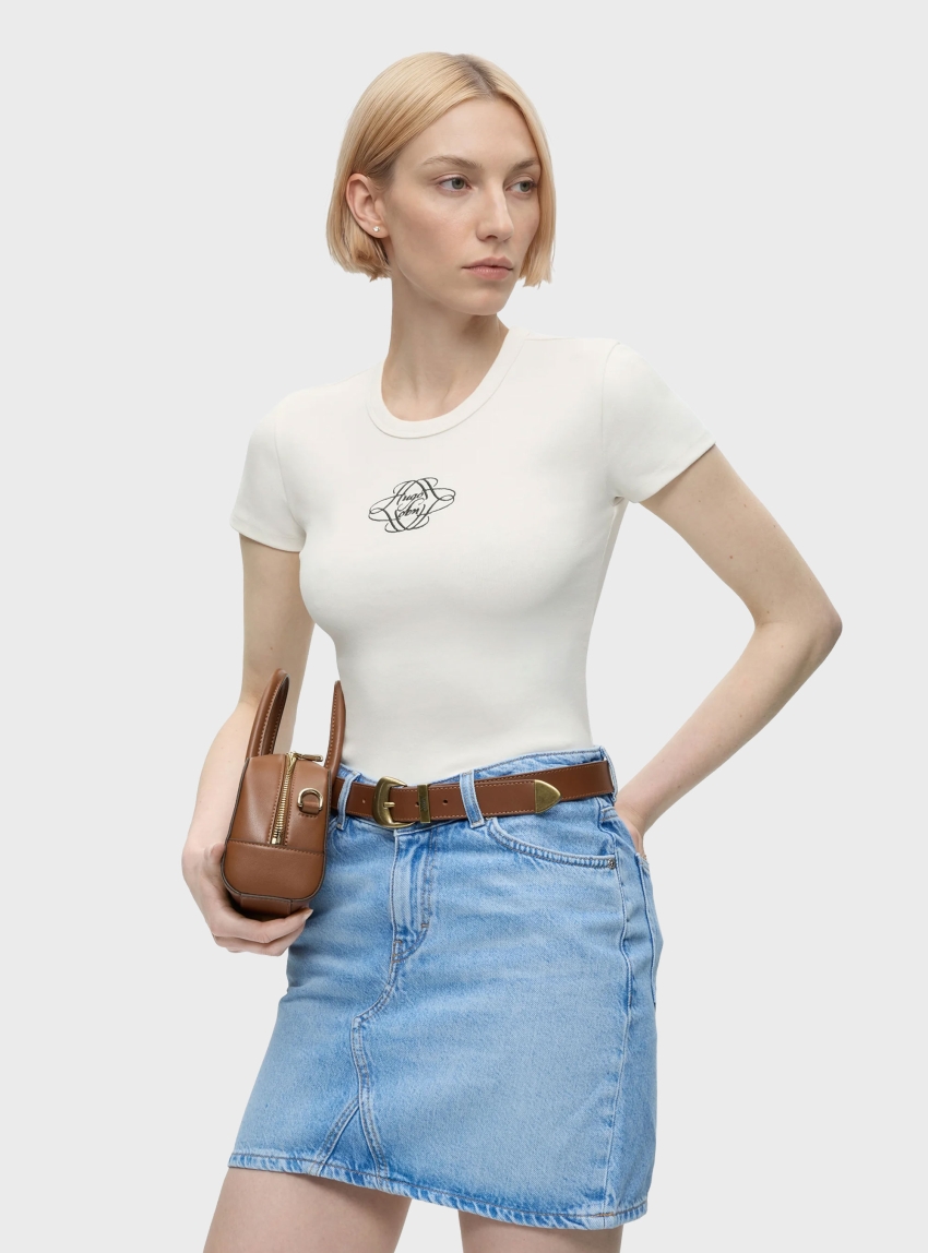 HUGO Regular-Fit T-Shirt Delanor_4 - White