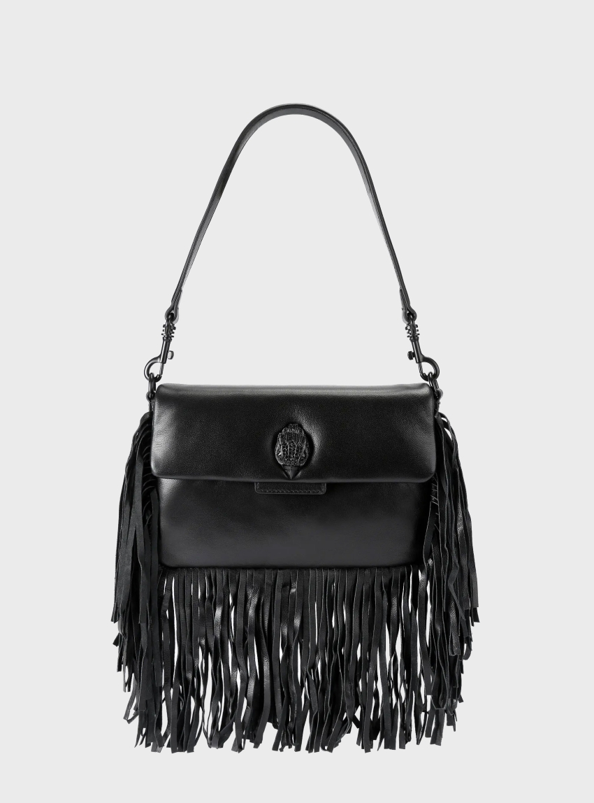 Kurt Geiger Oxford Fringe Drench Shoulder Bag - Black