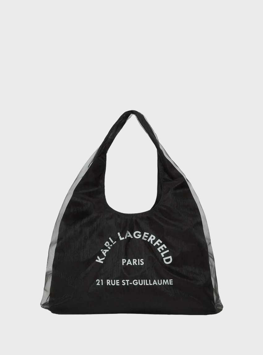 Karl Lagerfeld Rue St-Guillaume Sling Mesh Hobo Bag - Black