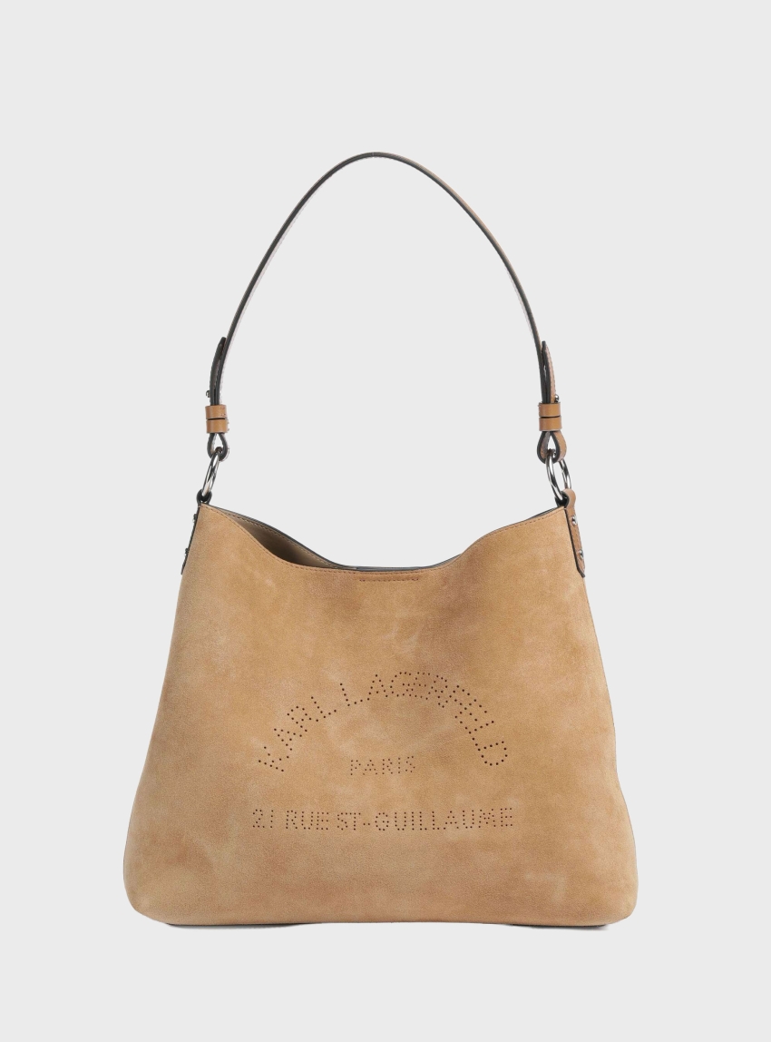 Karl Lagerfeld K/Daily Hobo Suede Bag - Camel