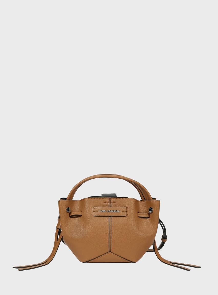 Karl Lagerfeld K/Pierced Mini Bucket Bag - Camel