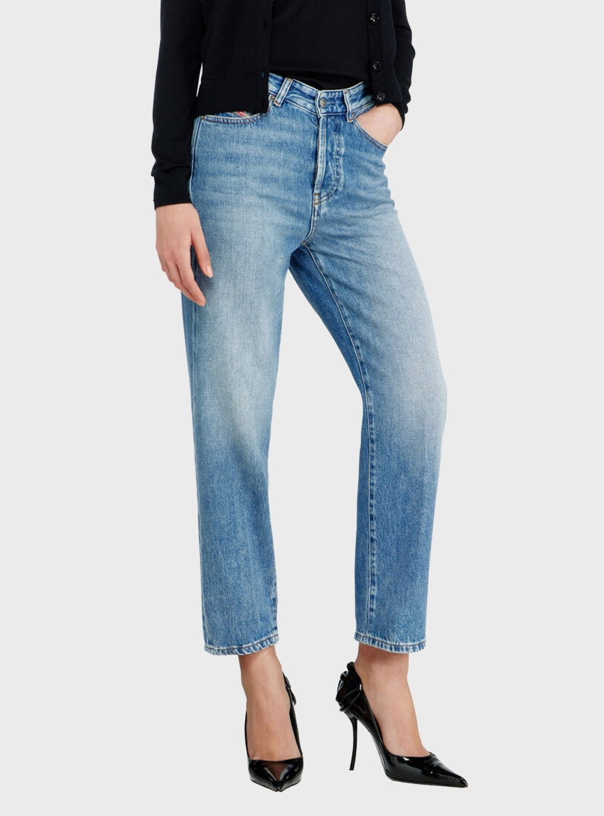 Diesel Regular Jeans High Waist 1981 D-Went - Medium Aged Denim
