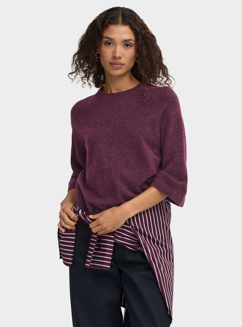 Only Simoni 3/4 Pullover - Aubergine