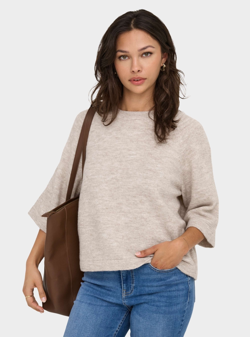 Only Simoni 3/4 Pullover - Pumice Stone