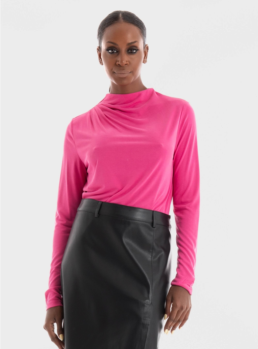 Only Free Drapey Top - Fuchsia