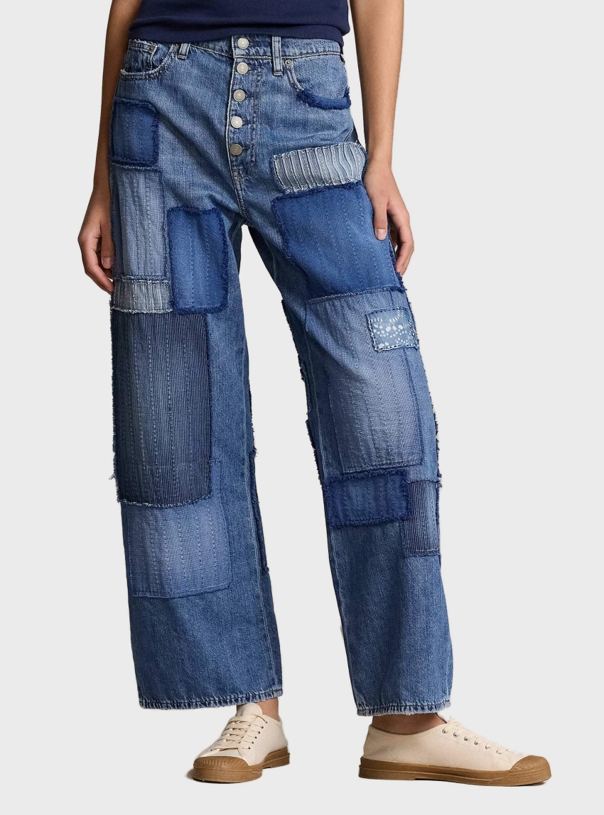 Polo Ralph Lauren High-Rise Wide-Leg Crop Jean - Blue