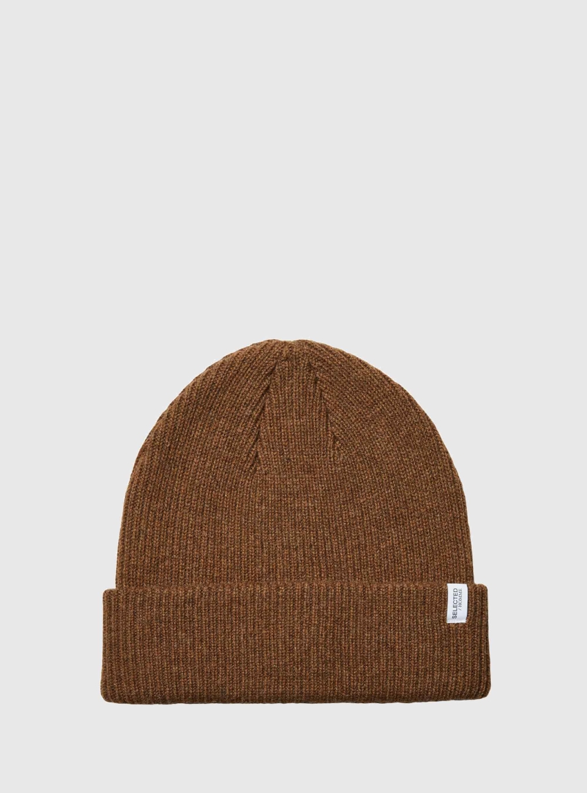 Selected Cashmere Blend Beanie Cray-Rust Brown