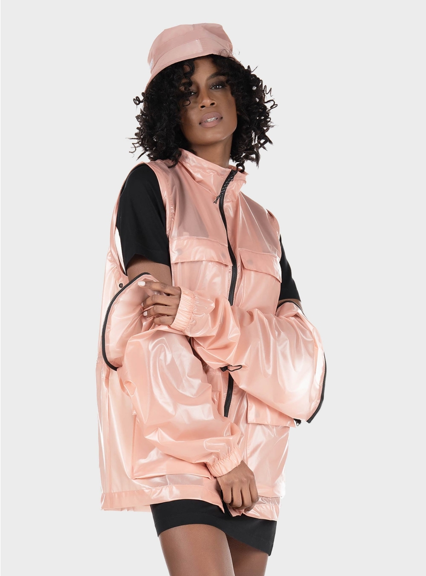 Rains Ultralight Zip-off Parka-Pink